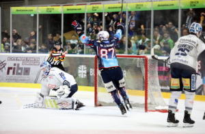 87 Fabian DIetz (Ravensburg Towerstars) 30 Danny aus den Birken (Dresdner Eisloewent)